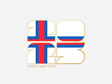 Faroe Adaları bayrağı taşıyan soyut numaralar 2025.