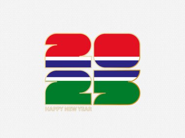 Gambiya bayrağı taşıyan soyut numaralar 2025.