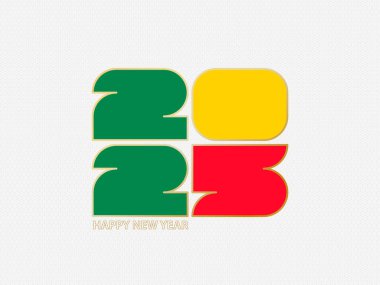 Benin bayrağı taşıyan soyut numaralar 2025.