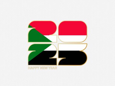 Sudan bayrağı taşıyan soyut numaralar 2025.