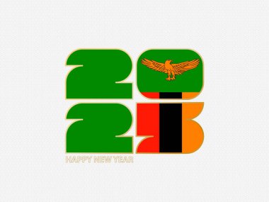 Zambiya bayrağı taşıyan soyut numaralar 2025.