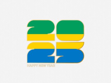 Gabon bayrağıyla 2025 soyut numarası.
