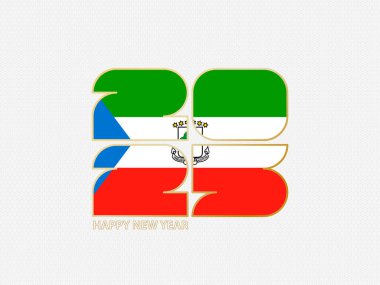 Ekvator Ginesi bayrağı taşıyan soyut numaralar 2025.