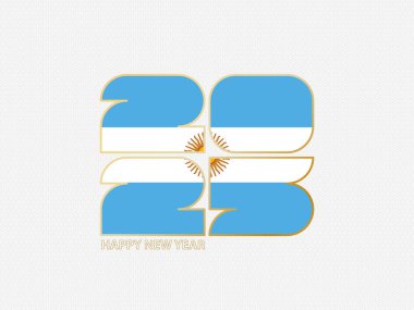 Arjantin bayrağı taşıyan soyut numara 2025.