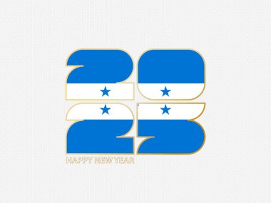 Honduras bayrağı taşıyan soyut numaralar 2025.