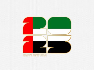 Birleşik Arap Emirlikleri bayrağı taşıyan soyut numaralar 2025.