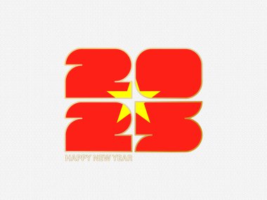 Vietnam bayrağı taşıyan soyut numaralar 2025..