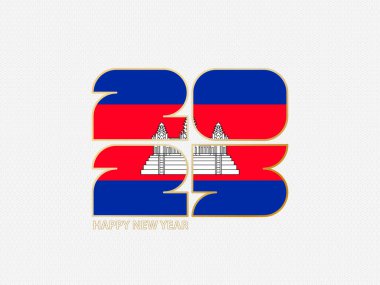 Kamboçya bayrağı taşıyan soyut numaralar 2025.