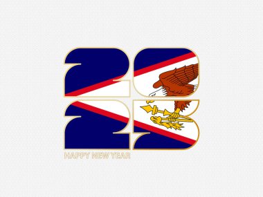 Amerikan Samoa bayrağı taşıyan soyut numaralar 2025.