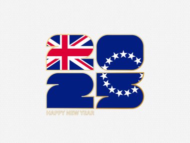 Cook Adaları bayrağıyla 2025 soyut numarası.