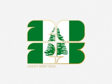 Norfolk Adası bayrağıyla 2025 soyut numarası.