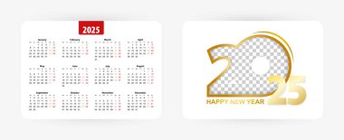 Cep takvimi 2025. Vektör illüstrasyonu