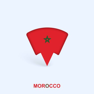 Morocco Flag Map Pointer Design with Shadow. clipart