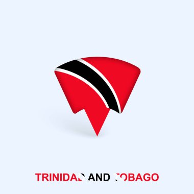 Gölgeli Trinidad ve Tobago Bayrak İşaretleyici Tasarımı.
