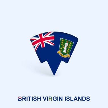 British Virgin Adaları Gölgeli Bayrak İşaretleyici Tasarımı.