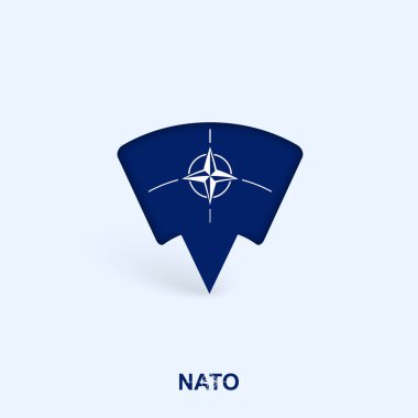 Gölgeli Nato Bayrak Harita İşaretleyici Tasarımı.