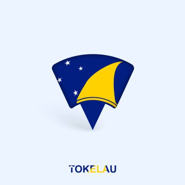 Gölgeli Tokelau Bayrak Harita İşaretleyici Tasarımı.