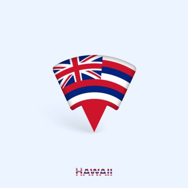 Gölgeli Hawaii Bayrak Haritası İşaretleyici Tasarımı.