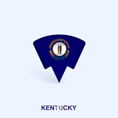 Gölgeli Kentucky Bayrak Harita İşaretleyici Tasarımı.