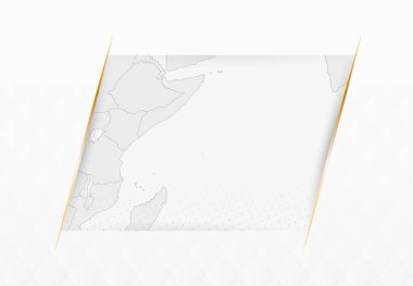 Altın Çerçeveli Aksanlı Seyşeller Mavi Haritası. Seyşeller 'in Modern Vektör Haritası.