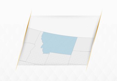 Altın Çerçeveli Aksanlı Montana Mavi Haritası. Montana Modern Vektör Haritası.