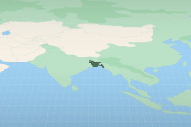 Bangladeş Bangladeş 'in coğrafi konumu, ayrıntılı bir haritada vurgulandı.