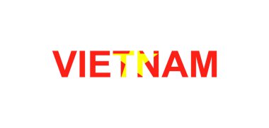 Letters Vietnam in the style of the country flag. Vietnam word in national flag style. clipart