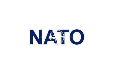 Nato harfleri ülke bayrağı tarzında. NATO kelimesi ulusal bayrak tarzında.