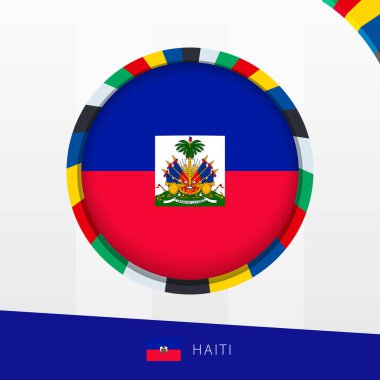 Renkli Çember Kenarlı Haiti Bayrağı.