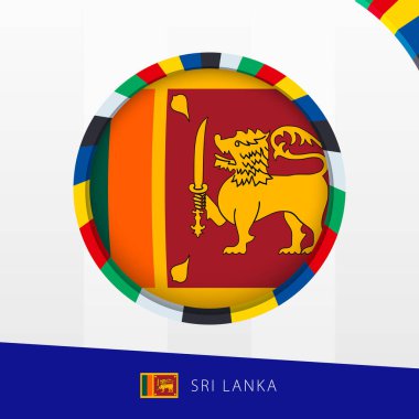 Sri Lanka Flag with Colorful Circle Border. clipart