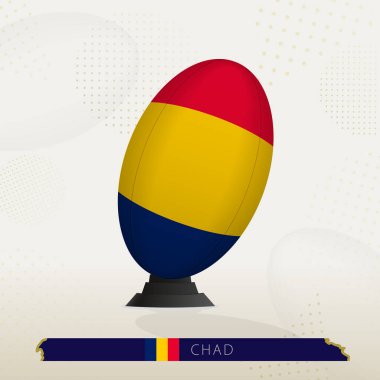 Çad Rugby Balosu Modern Tasarımla Rugby Tekmeleme Tee 'leri.