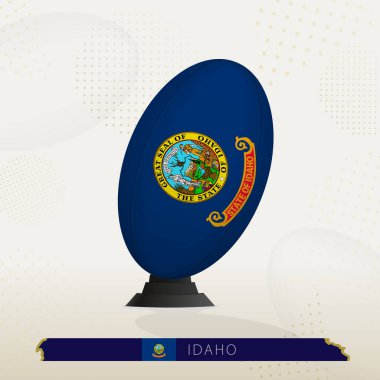 Idaho Rugby Ball on Rugby Kicking Tees with Modern Design. clipart