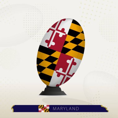 Maryland Rugby Ball on Rugby Kicking Tees with Modern Design. clipart