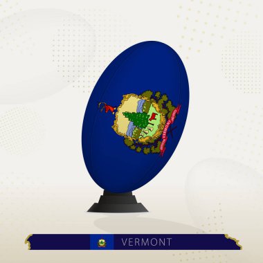 Vermont Rugby Ball on Rugby Kicking Tees with Modern Design. clipart