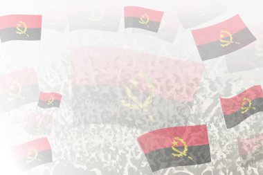 Angola Bayrakları Arkaplanlı Kutlama Kalabalığı