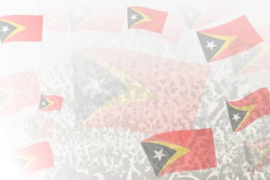 Doğu Timor Bayraklarıyla Kutlama Kalabalığı