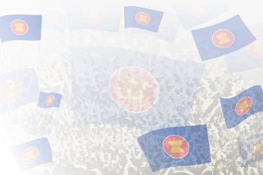 ASEAN Bayraklı Kutlama Kalabalığı