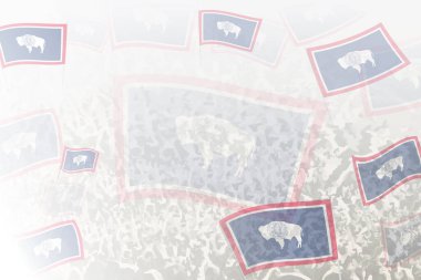 Wyoming Bayrakları Arkaplanlı Kutlama Kalabalığı