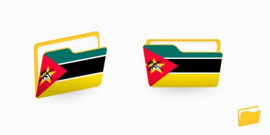 İki tip dizin simgesine Mozambik bayrağı.