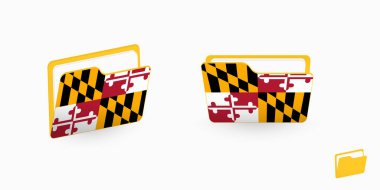 Maryland bayrağı iki tip klasör simgesi üzerinde.