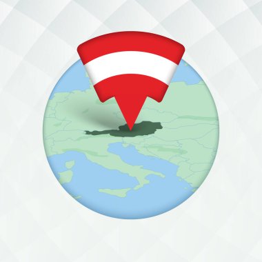 Avusturya Haritası Bayrak İşaretleyicisiyle Vurgulandı.