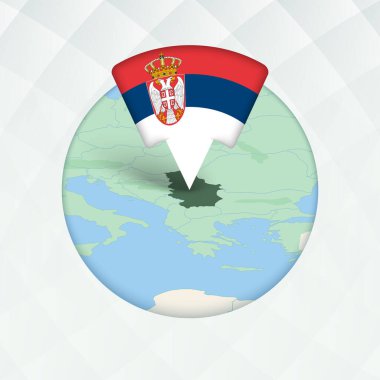 Sırbistan Haritası Bayrak İşaretleyicisiyle Vurgulandı.