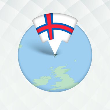 Faroe Adaları Haritası İşaretleyici ile Vurgulandı.