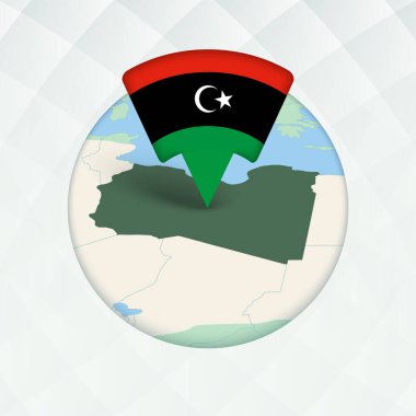 Libya Haritası Bayrak İşaretleyicisiyle Vurgulandı.