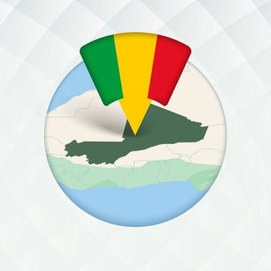 Bayrak İşaretleyici ile Vurgulanmış Mali Haritası.