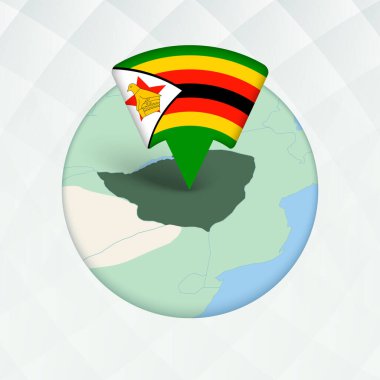 Zimbabwe Haritası İşaretleyici ile Vurgulandı.