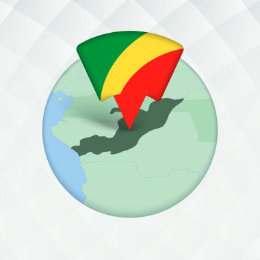 Kongo Haritası Bayrak İşaretleyici ile Vurgulandı.