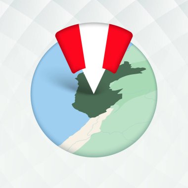 Bayrak İşaretleyici ile Vurgulanmış Peru Haritası.