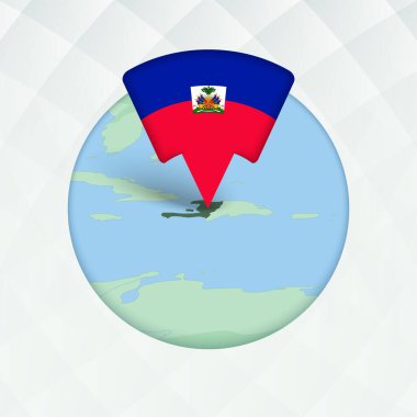 Haiti Haritası Bayrak İşaretleyici ile Vurgulandı.