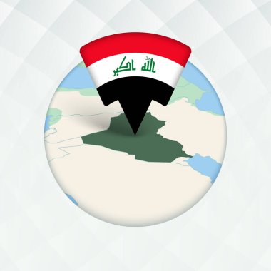 Irak Haritası Bayrak İşaretleyici ile Vurgulandı.
